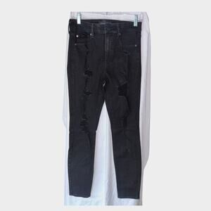 Aeropostale High Rise Jeggings Size 8 Distressed‎ Denim Grunge Punk Streetwear